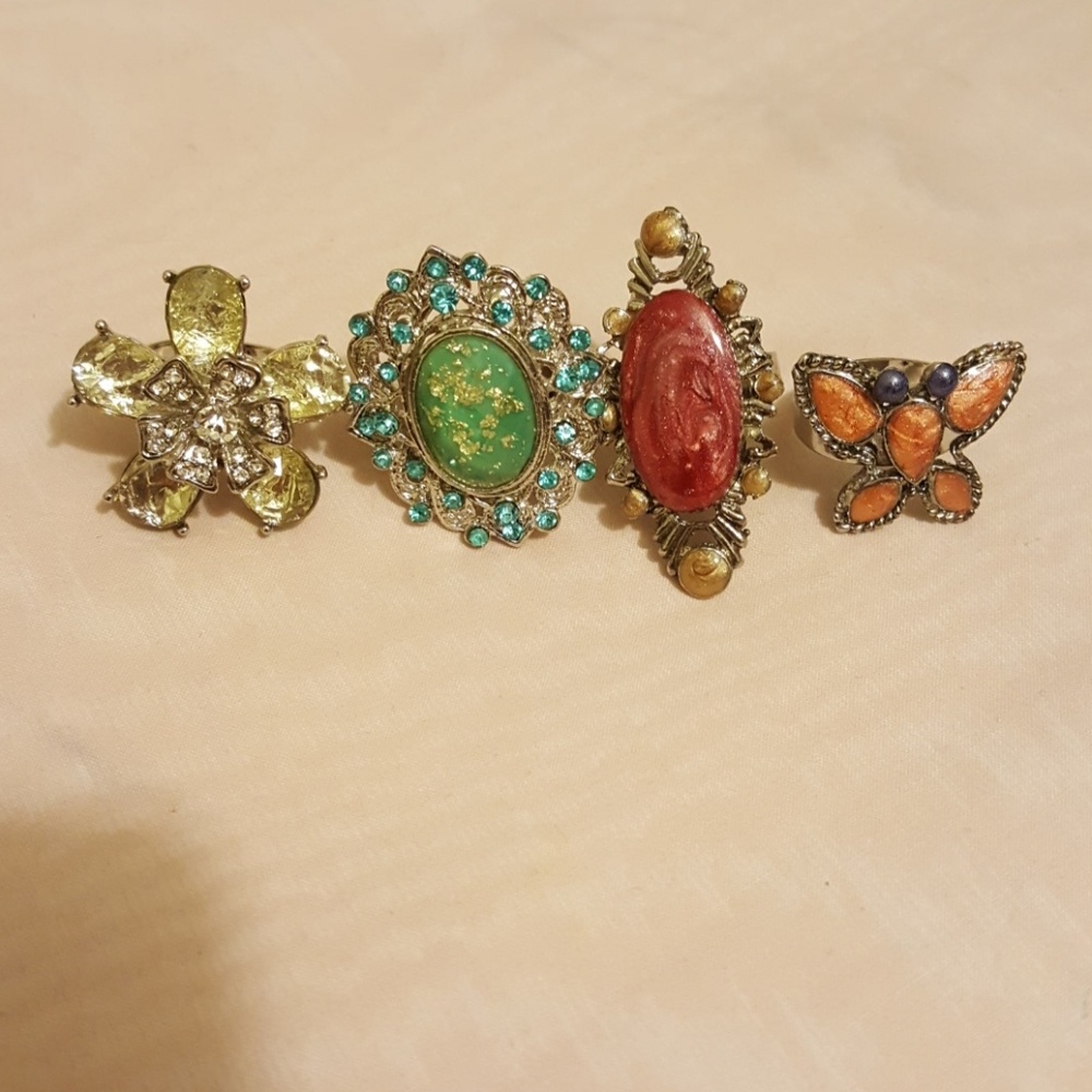 4 new Beautiful colourful rings